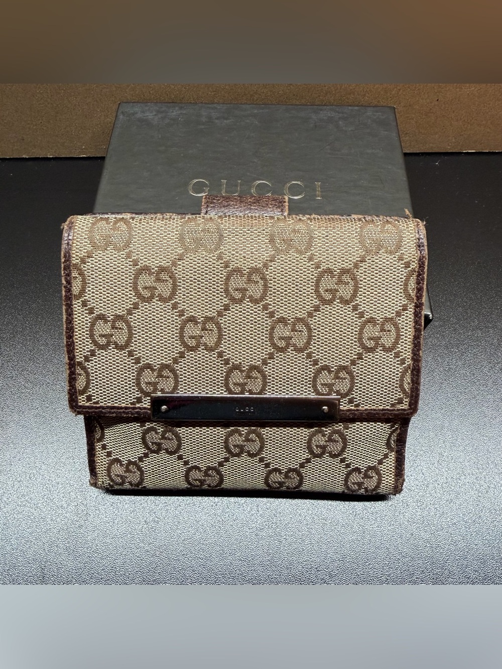 Gucci GG Tan Canvas French Wallet